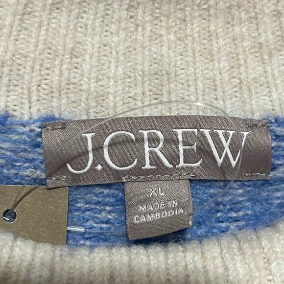 J Crew Womens Fair Isle Merino Wool Alpaca Sweater XL Blue Nordic Supersoft Yarn - Picture 5 of 8